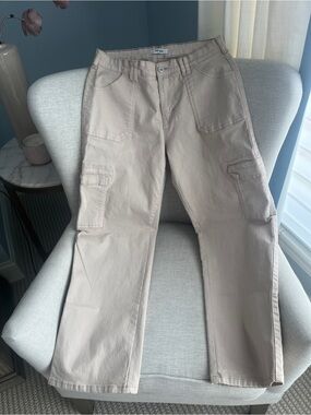 Kensie Jeans High-Rise Wide-Leg Cargo Pants Size 8/29